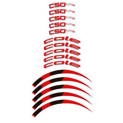 STAR SAM Stickers Compatible with road bike rim Cole Titan C50 Lite 50mm Red 1 CMT