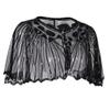 Fall Clothes Junior Girls Sequin Flapper Cover up 1920s Shawl Women's Bolero Cape Evening Beaded (Black, One Size) view 3