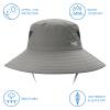 BASSDASH UPF 50+ Breathable Sun Hat with Removable Face Cover and Neck Flap Wide Brim Bucket Hat for Fishing Hiking Men Women Light Grey view 3