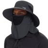 BASSDASH UPF 50+ Breathable Sun Hat with Removable Face Cover and Neck Flap Wide Brim Bucket Hat for Fishing Hiking Men Women Dark Grey view 1