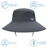 BASSDASH UPF 50+ Breathable Sun Hat with Removable Face Cover and Neck Flap Wide Brim Bucket Hat for Fishing Hiking Men Women Dark Grey view 3