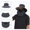 BASSDASH UPF 50+ Breathable Sun Hat with Removable Face Cover and Neck Flap Wide Brim Bucket Hat for Fishing Hiking Men Women Dark Grey view 4