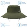BASSDASH UPF 50+ Breathable Sun Hat with Removable Face Cover and Neck Flap Wide Brim Bucket Hat for Fishing Hiking Men Women Army Green view 3