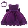 Baby Girls Birthday Party Dress Infant Lace Flower Princess Dress Big Bowknot Ruffled Wedding Pageant Formal Dress view 1