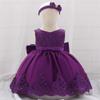 Baby Girls Birthday Party Dress Infant Lace Flower Princess Dress Big Bowknot Ruffled Wedding Pageant Formal Dress view 2