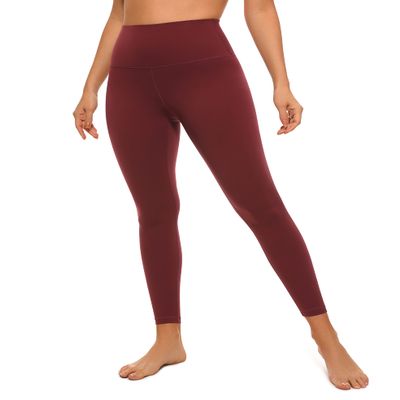 CRZ YOGA Air Feeling High Waisted Leggings for Women 25'' - Warm Thick Workout Buttery Soft Yoga Pants Lounge Noctilucence Red Medium
