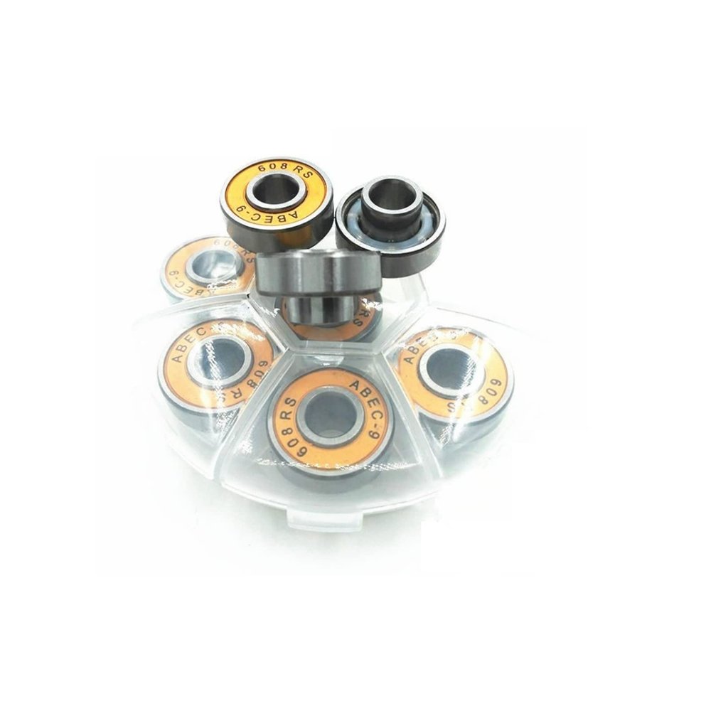 KOVNOVI 8PCS 608 Ceramic Ball Skateboard Bearing 8x22x12.6mm Integrated Spacer Bearing for Longboard Drift Danceboard Spacer 608 DINGGUANGHE (Color : Yellow)