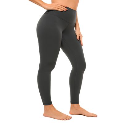 CRZ YOGA Air Feeling High Waisted Leggings for Women 25'' - Warm Thick Workout Buttery Soft Yoga Pants Lounge Mysterious Grey Small