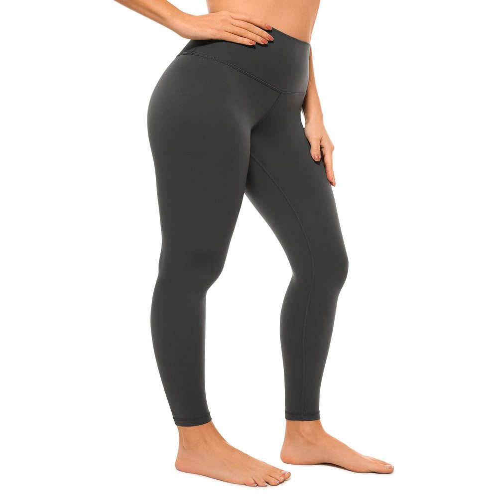 CRZ YOGA Air Feeling High Waisted Leggings for Women 25'' - Warm Thick Workout Buttery Soft Yoga Pants Lounge Mysterious Grey Small