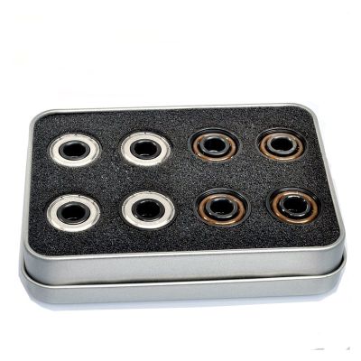 KOVNOVI 16Pcs Black Ceramic Bearing 8x22x7mm Roller Skate Bearings 7 Balls Bearing DINGGUANGHE