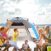 Oileus XX-Large Beach Tent Sun Shelter for 5-6 Person Portable Sun Shade Instant Pop Up Tent for Beach with Carrying Bag, Stakes, 6 Sand Pockets, Anti UV for Fishing Hiking Camping Blue view 2