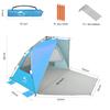 Oileus XX-Large Beach Tent Sun Shelter for 5-6 Person Portable Sun Shade Instant Pop Up Tent for Beach with Carrying Bag, Stakes, 6 Sand Pockets, Anti UV for Fishing Hiking Camping Blue view 3