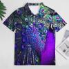 Beautiful Peacock Open Screen Men's Golf Polo-Shirt Casual Short Sleeve T-Shirt Classic Slim Fit Tee Tops 4XL view 3