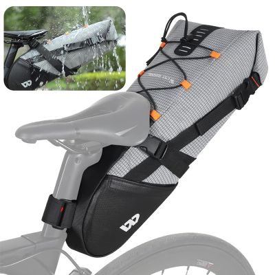 Lixada Bike Saddle Bag 10L Large Capacity Waterproof Mountain Road MTB Bicycle Bike Cycling Tail Bag Storage Pack Bicycle Under Seat Bag