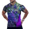 Beautiful Peacock Open Screen Men's Golf Polo-Shirt Casual Short Sleeve T-Shirt Classic Slim Fit Tee Tops 3XL view 1