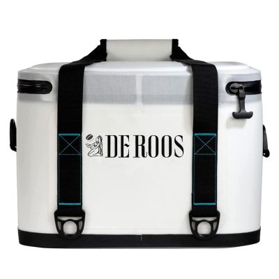 DEROOS 18/27/35Cans 72-Hours Soft Cooler Bag Leak-Proof Soft Pack Cooler Bag Waterproof Insulated Soft Sided Cooler for Hiking, Camping, Sports, Picnics, Sea Fishing, Road Beach Trip, White