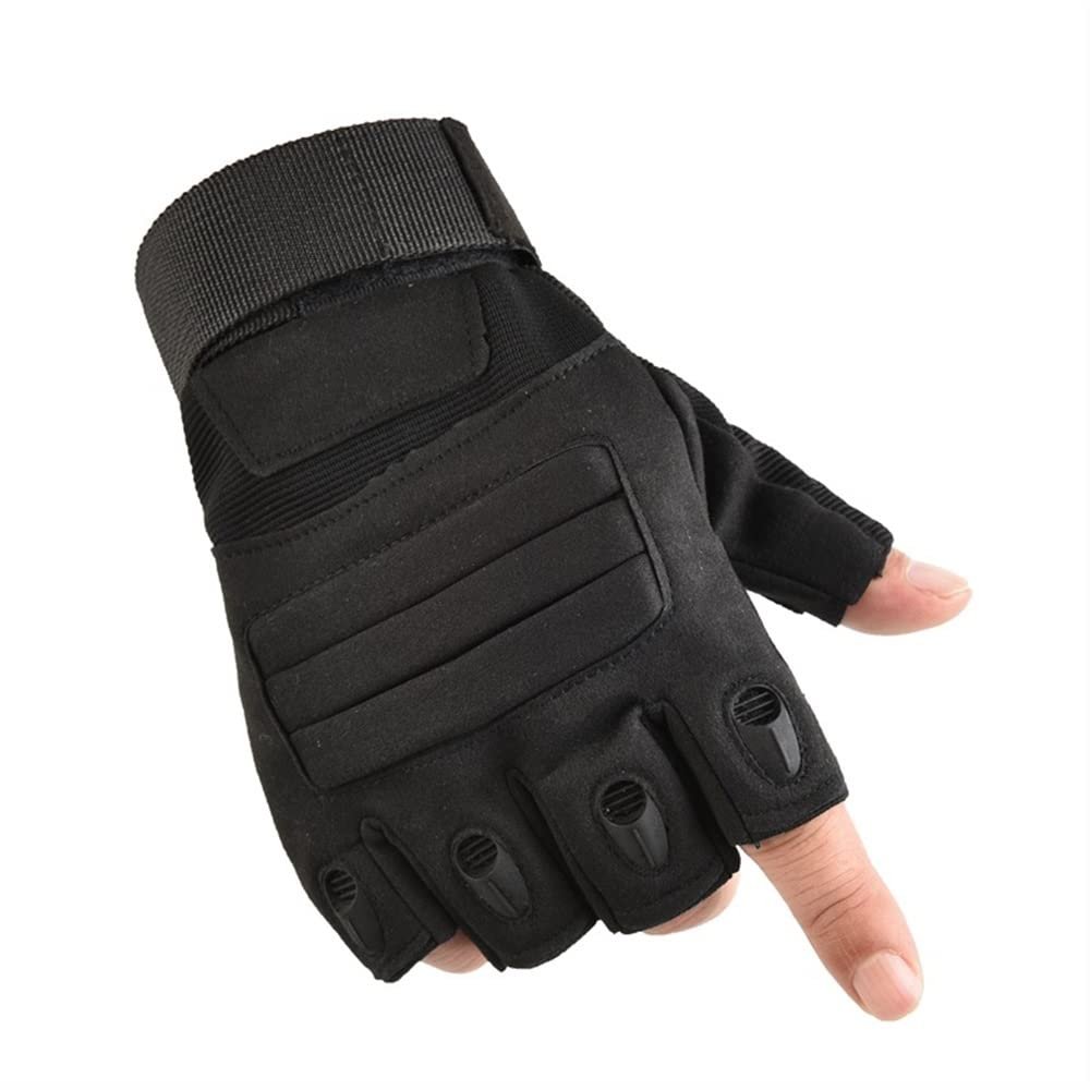 XIXIDIAN Fingerless Cycling Gloves Breathable Protective for Road Mountaion Bike MTB Riding (Color : Black, Size : X-Large)