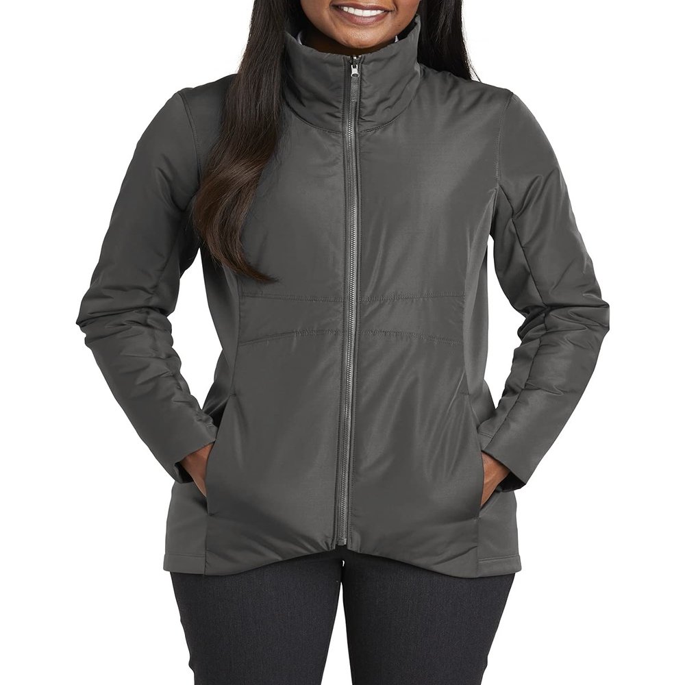 JustBlanks Womens Fuul-Zip Long Sleeves Water Resistance Collective Insulated Jacket - Graphite - XS