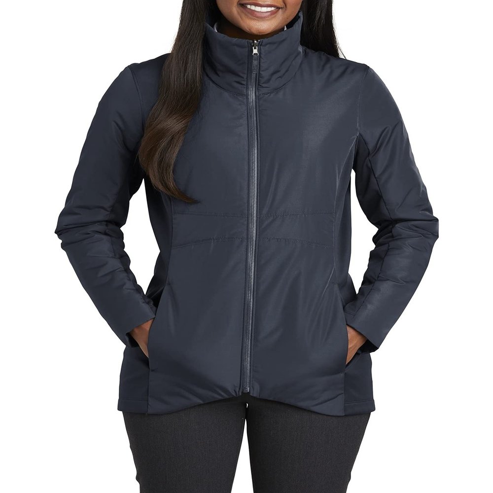 JustBlanks Womens Fuul-Zip Long Sleeves Water Resistance Collective Insulated Jacket - River Blue - XS
