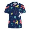 Airplane Pattern Men's Golf Polo-Shirt Casual Short Sleeve T-Shirt Classic Slim Fit Tee Tops 2XL view 4