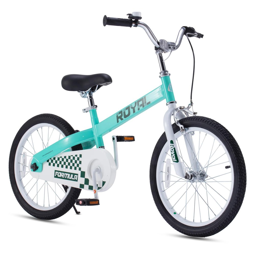 RoyalBaby Formula Kids Bike Boys Girls 18 Inch Bicycle with Kickstand Ages 5-9 Years, Teal