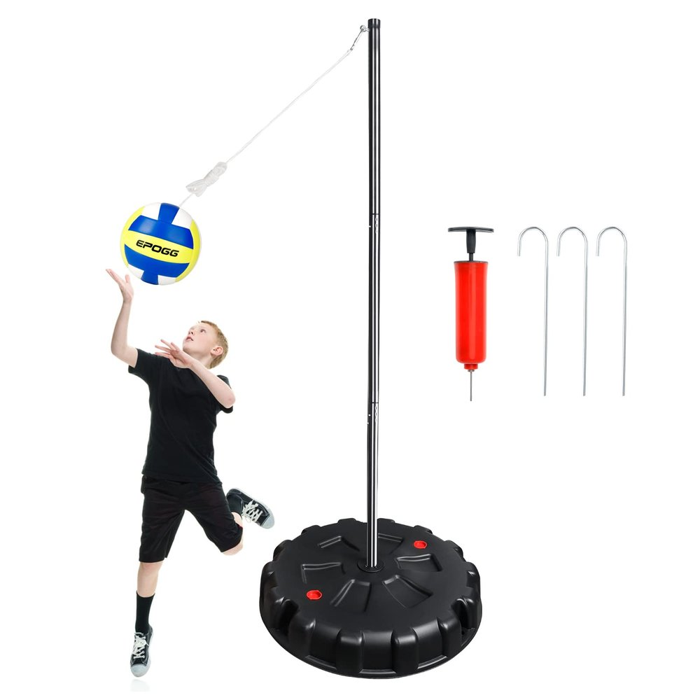 EPOGG Tetherball Ball and Rope, Portable Tetherball Set with Sturdy Base, Tether Balls and Rope Set with Heavy Duty Poles for Backyard Family Fun Outdoor Games