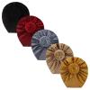 5PC Baby Turban Knot Hats Soft Cotton Head Wrap Hair Bow Knotted Headwrap