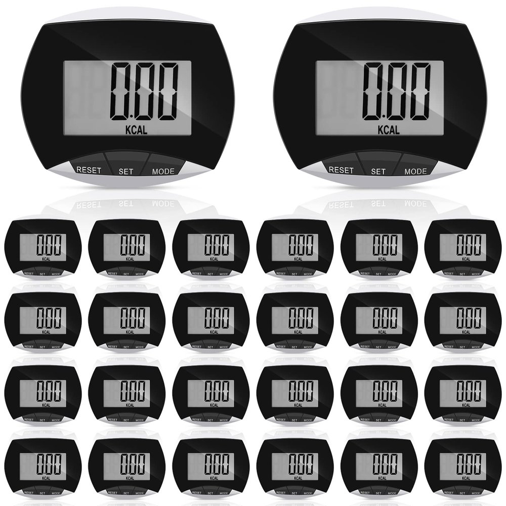Weewooday Pedometer for Walking Steps and Miles Simple Pedometer Clip on with Large Digital Display Portable LCD Step Counter Bulk Gift for Women Men Adults(8 Pieces)