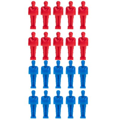LUOZZY 20Pcs Foosball Men Soccer Table Player Plastic Foosball Replacement Players 2.8 Inch Great Accessory for Table Football Game (Blue+Red)