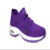 Ad Tec womens Slip On Sock Sneakers Mesh Upper Walking Shoes Breathable Comfortable Air Cushion Casual Wedge P, Purple, 6.5 US view 1