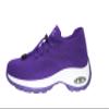 Ad Tec womens Slip On Sock Sneakers Mesh Upper Walking Shoes Breathable Comfortable Air Cushion Casual Wedge P, Purple, 6.5 US view 2