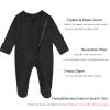 Aablexema Baby Footie Pajamas Zipper - Rayon from Bamboo Infant Footed Pjs with Mittens Sleepwear Jammies(White & Black,0-3m) view 3