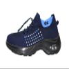 Ad Tec Womens Slip On Sock Sneakers Mesh Upper Walking Shoes | Breathable & Comfortable Air Cushion Casual Wedge Platform Loafers, Navy/Black, 9 US view 2
