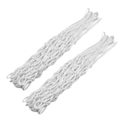 2PCS Basketball Net with 12 Loops Waterproof Anti Whip Basketball Hoop Net Replacement White