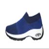Ad Tec womens Slip On Sock Sneakers Mesh Upper Walking Shoes Breathable Comfortable Air Cushion Casual Wedge P, Royal, 8.5 US view 1