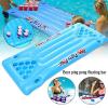 Inflatable Water Party Beer Pong Game, Portable Mini Air Mattress Inflatable Pool Party Float with 24 Cup Holes Cooler Water Floating Hammock for Party Game Drinking Game view 2