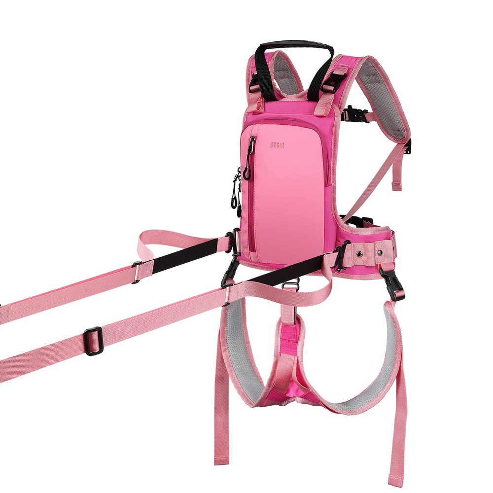 QOGIR Ski Harness for Kids: Learn to Ski Safely and Teach Your Child The Speed Control of Skiing and Snowboarding, Snowboard Trainer with Mini Backpack and Adjustable Seat Harness