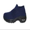 Ad Tec womens Slip On Sock Sneakers Mesh Upper Walking Shoes Breathable Comfortable Air Cushion Casual Wedge P, Navy, 9.5 US view 1