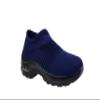 Ad Tec womens Slip On Sock Sneakers Mesh Upper Walking Shoes Breathable Comfortable Air Cushion Casual Wedge P, Navy, 9.5 US view 2
