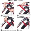 Yuecoom 5pcs Bicycle Tire Strap, Car Bike Rack Straps, 9.84x0.78 Inch Bike Hook & Loop Bands, Adjustable Handlebar Tie Down Stabilizer Straps (Red) Securing Outdoor Luggage Camping view 3
