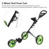 3 Wheel Golf Push Cart, Lightweight Foldable Collapsible Golf Push Cart, Golf Trolley with Foot Brake, with scorecards and Cup Holder which are Available, Golf Push Cart Pull Caddy 3 Wheel for Ba view 2