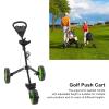 3 Wheel Golf Push Cart, Lightweight Foldable Collapsible Golf Push Cart, Golf Trolley with Foot Brake, with scorecards and Cup Holder which are Available, Golf Push Cart Pull Caddy 3 Wheel for Ba view 3