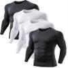 4 Pack Men's Compression Shirt Long Sleeve T Shirt Undershirt Baselayer S view 1