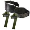100% Top-Grain Leather 10mm Thick 6 Wide to 2.5 Taper Heavy-Duty Dual Prong Weightlifting Belt for Men and Women + 24" Military Green Weightlifting Straps (Medium) view 1
