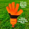ONEKEEPER Vector Junior Goalkeeper Gloves  with Finger Protection/Removable Fingersaves  Soccer Goalie Gloves for Kids & Youth  3.5mm Semi-Pro Latex (Sizes 3-7) (Fluo Orange Size 4) view 3
