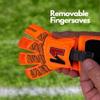 ONEKEEPER Vector Junior Goalkeeper Gloves  with Finger Protection/Removable Fingersaves  Soccer Goalie Gloves for Kids & Youth  3.5mm Semi-Pro Latex (Sizes 3-7) (Fluo Orange Size 4) view 4