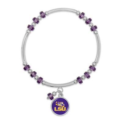 From the Heart LSU Tigers Ivy Stretch Bracelet Silver Jewelry Gift