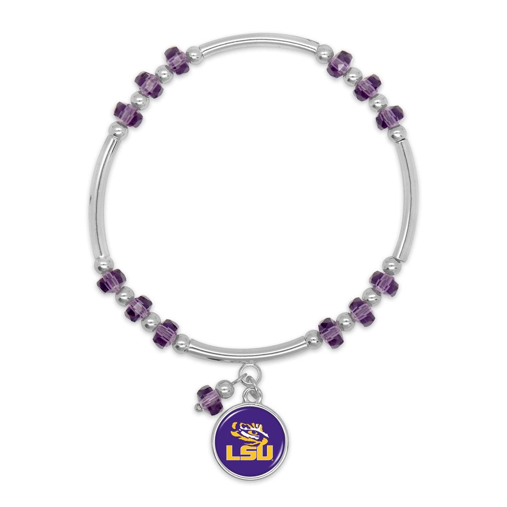 From the Heart LSU Tigers Ivy Stretch Bracelet Silver Jewelry Gift