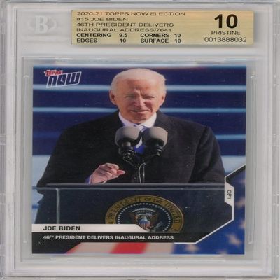 Joe Biden 2021 Topps Now Election Card #15 BGS 10 Pristine