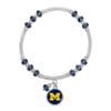 From the Heart Michigan Wolverines Ivy Stretch Bracelet Silver Jewelry Gift UM, 7 5 inch view 1
